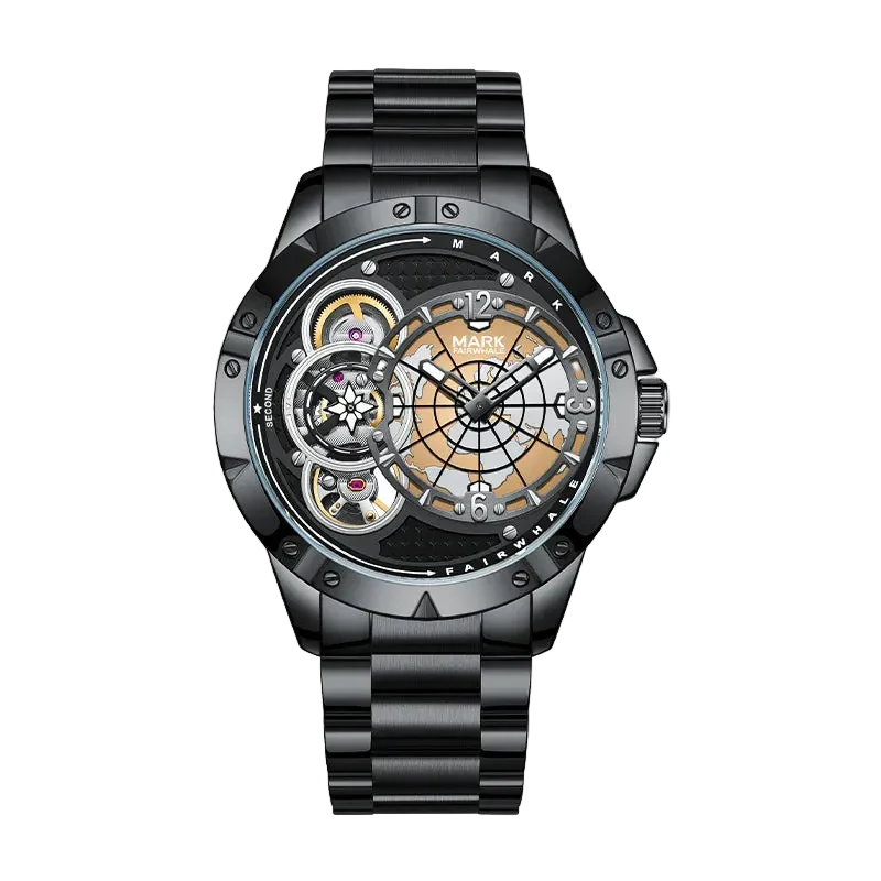 Mark Fairwhale FW-6005 ORBIMAR - Men's Skeleton Automatic World Map Watch
