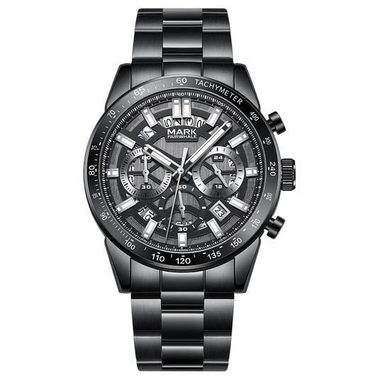 Mark Fairwhale FW-5880 ONYXARON - Men's Black Chronograph Sapphire Crystal Watch