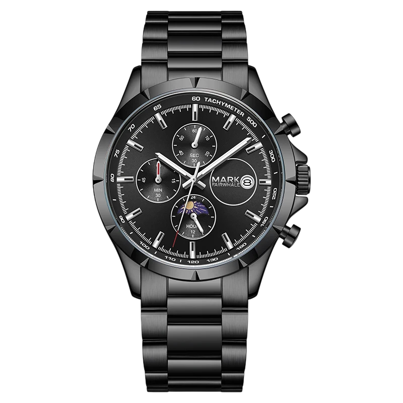 Mark Fairwhale FW-5065 OBSIDRON - Men's Quartz Chronograph Moon Phase Watch