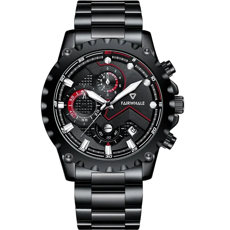 Mark Fairwhale FW-5390 Men's Chronograph - Leather strap Watch Luminous