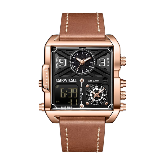Mark Fairwhale FW-4380 QUADRA - Retro Square Men's Quartz Watch - Vintage Style