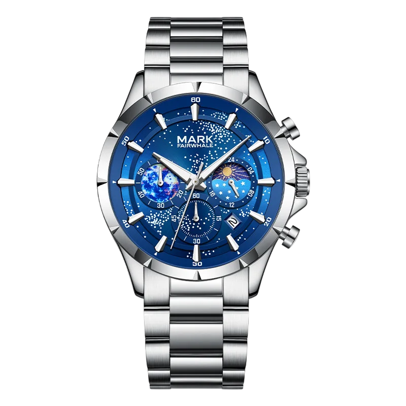 Mark Fairwhale FW-5870 ASTRIX - Men's Starry Sky Chronograph Watch - Celestial Design