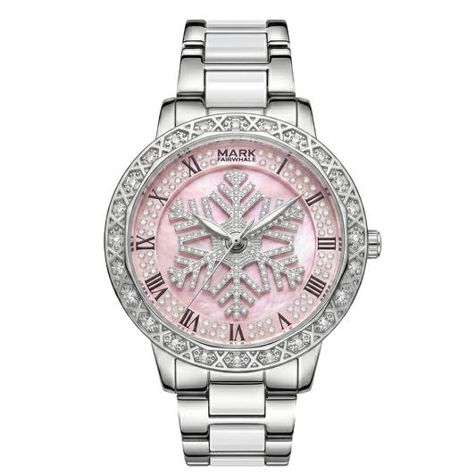 MARK FAIRWHALE FW-3890 Snowflake Ladies Quartz Watch - Diamond Bezel