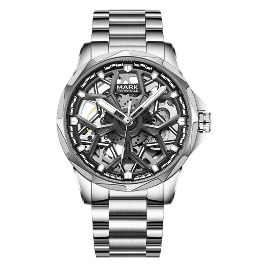Mark Fairwhale FW-6800 AURENX - Men's Semi-Skeleton Automatic Stainless Steel Watch