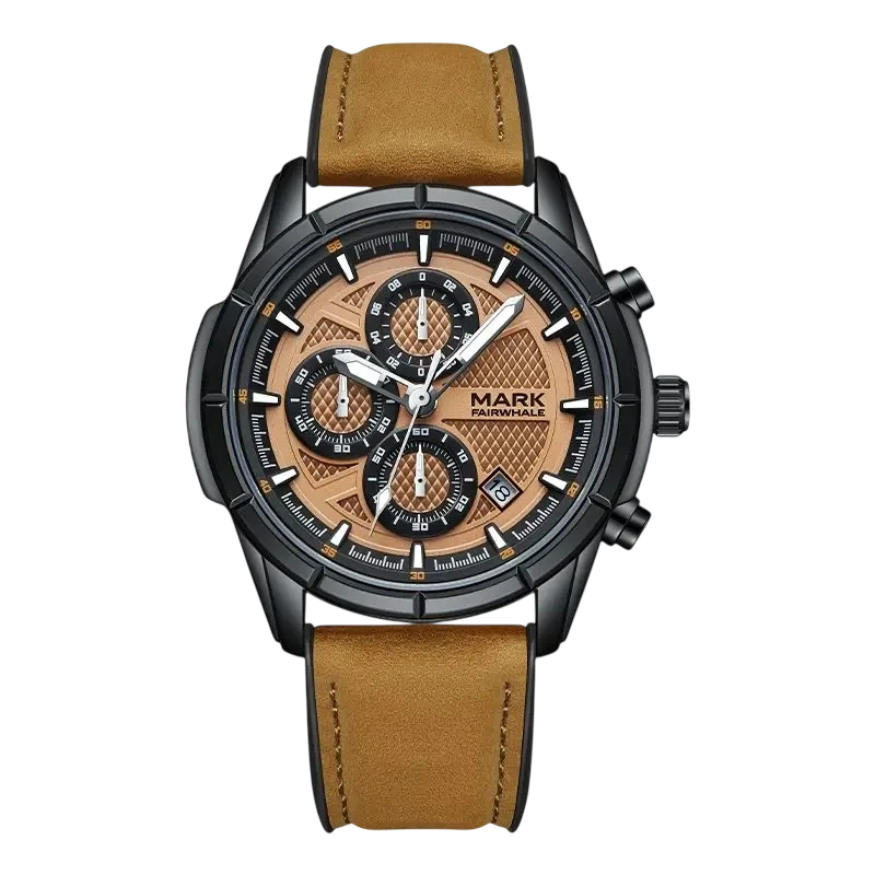 Mark Fairwhale FW-5024 NOVANTOR - Quartz Chronograph Watch with Leather Strap